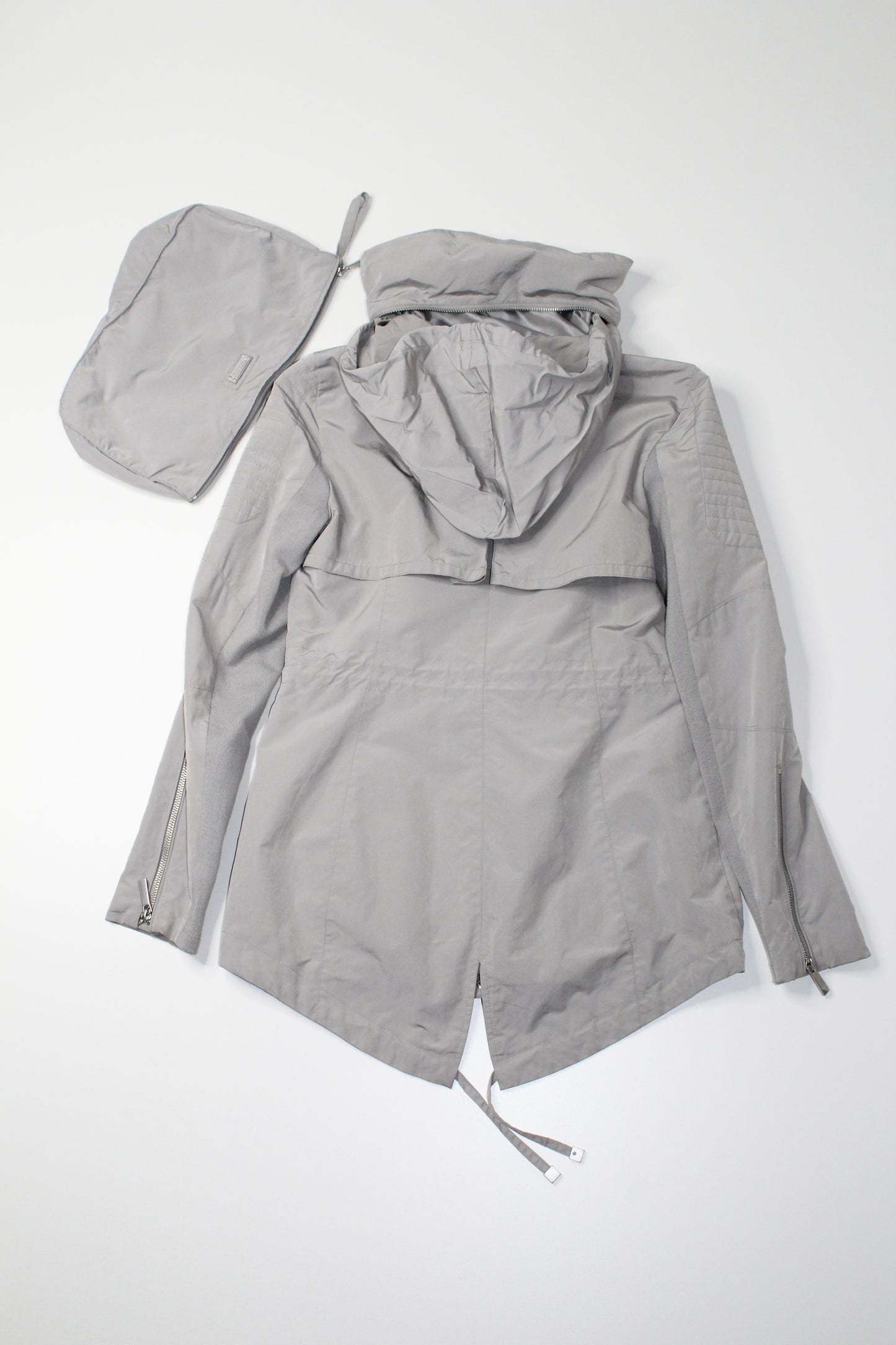 BCBG light grey rain jacket, size xsmall (price reduced: was $100)