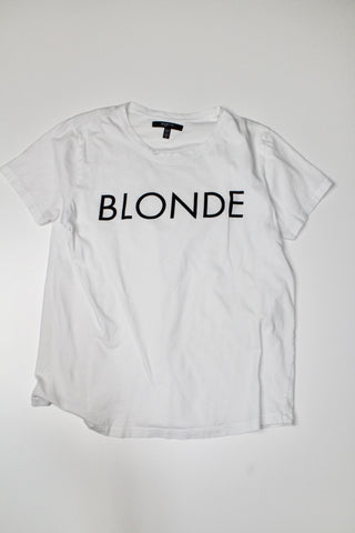 Brunette the label white BLONDE t shirt, size xs/s (oversized fit) (price reduced: was $18)
