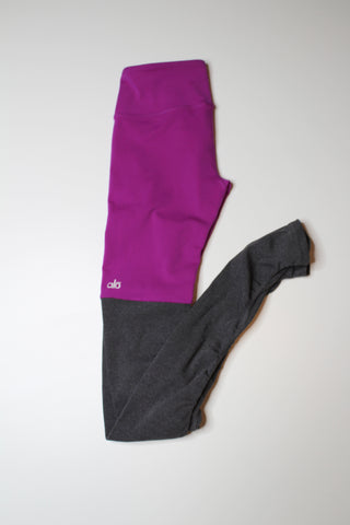 Alo Yoga berry/grey goddess leggings, size small 