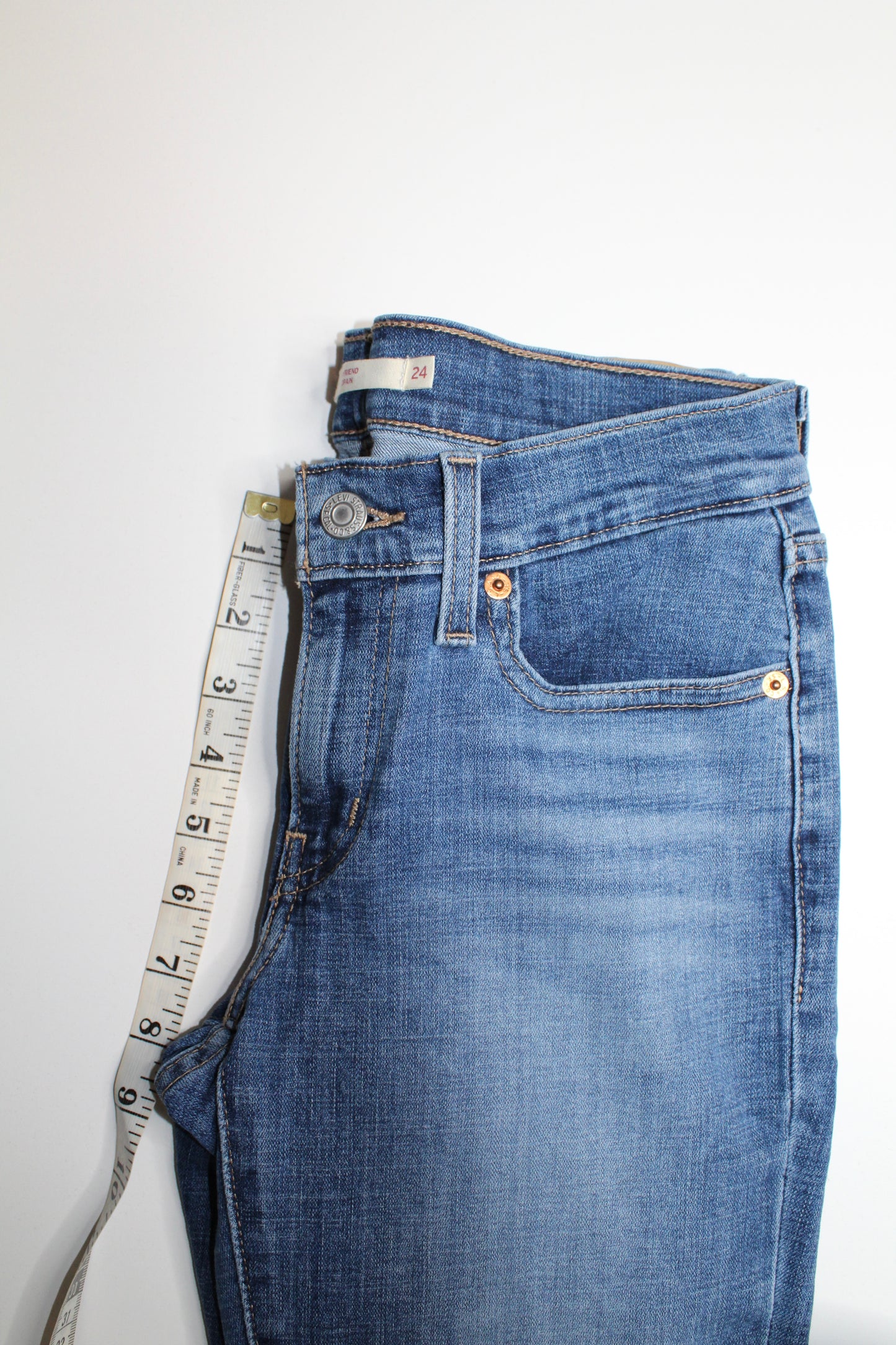 Levi’s mid rise ‘boyfriend copain’ jeans, size 24 (26”)  (price reduced: was $48)