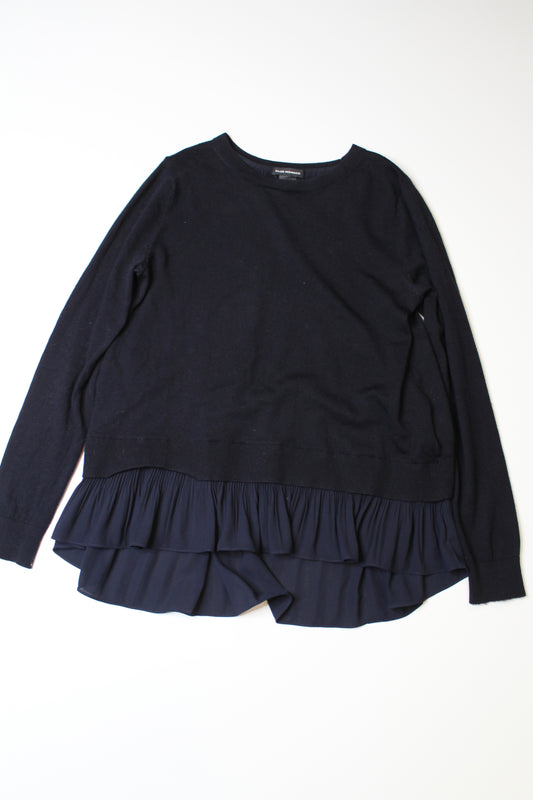 Club Monaco midnight navy ‘ariletta’ pleated back sweater, size small  (additional 30% off)