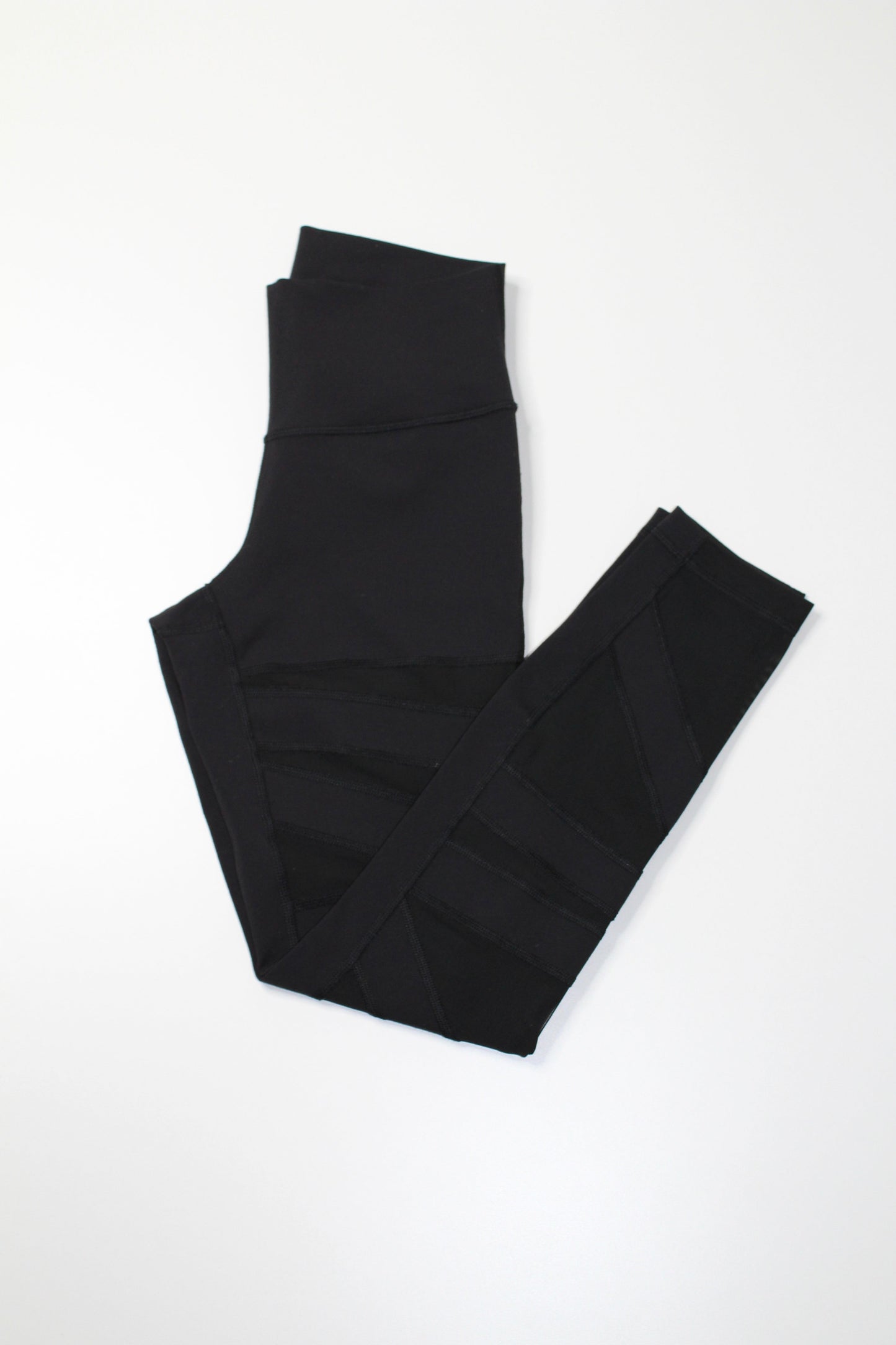 Lululemon black high times legging, size 4 (25”) *tech mesh