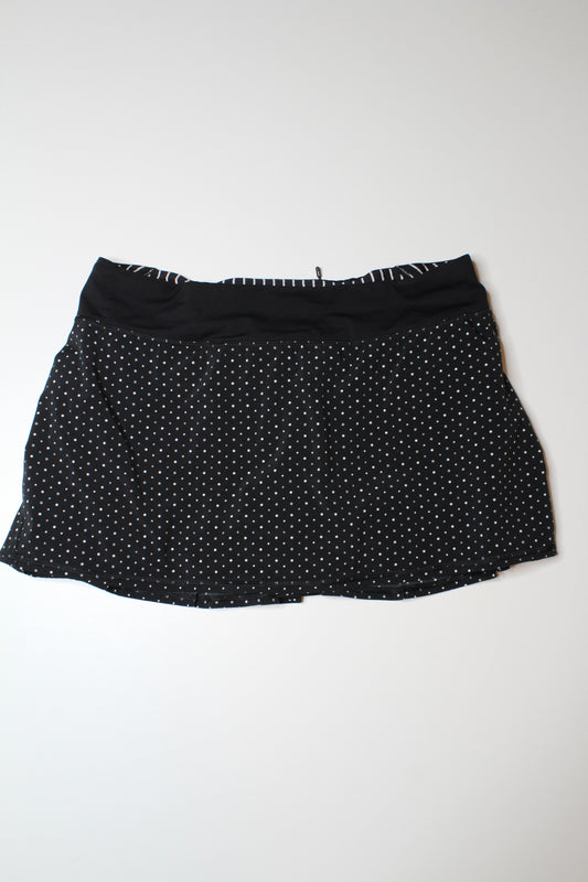 Lululemon chevron dot black/black pace setter skirt, size 10 *regular