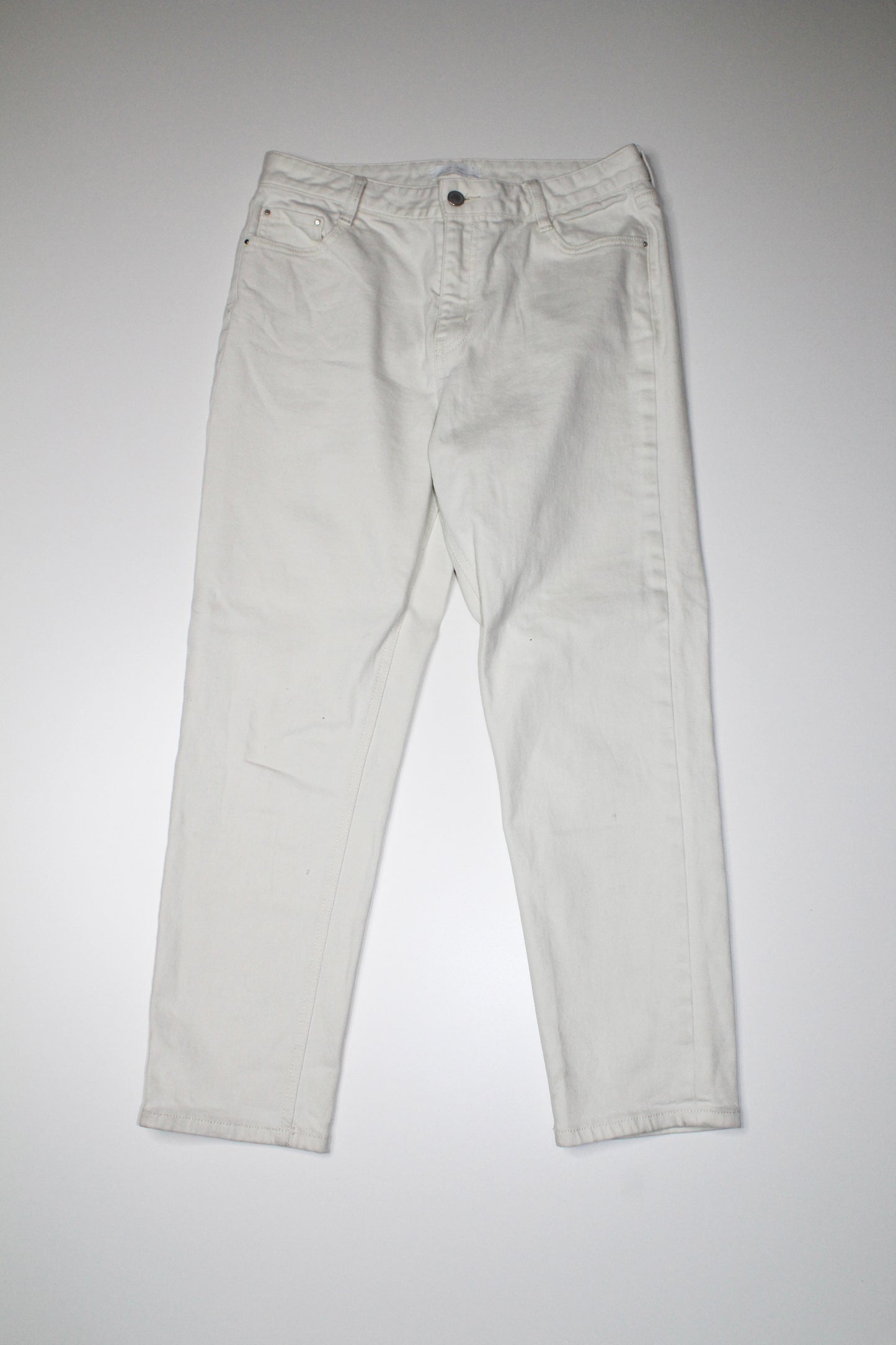 Oak + Fort cream straight leg high rise jeans, size 28 (additional 50% off)