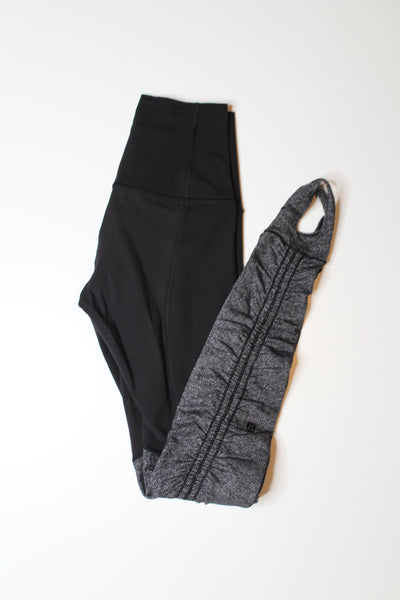 Lululemon grey/black high rise wunder under leggings, size 4 *special edition stirrup (price reduced: was $58)