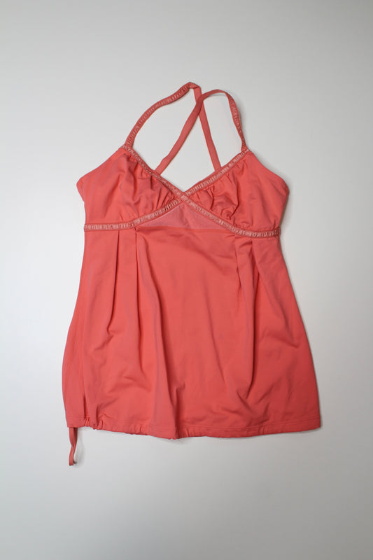 Lululemon orange dance drawstring bottom tank, size 6 (price reduced: was $18) (additional 50% off)