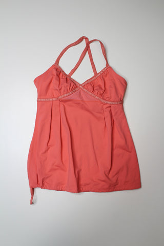 Lululemon orange dance drawstring bottom tank, size 6 (price reduced: was $18)