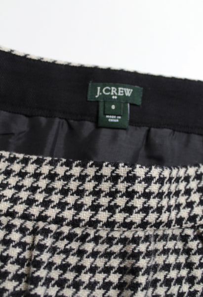 J.CREW black/white high waisted houndstooth faux leather skirt, size 0 (xs)