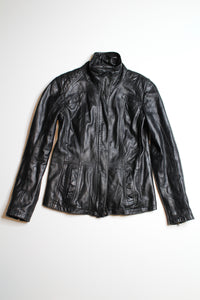 Danier black leather jacket, size xxs (fits big) (price reduced: was $78) (additional 50% off)