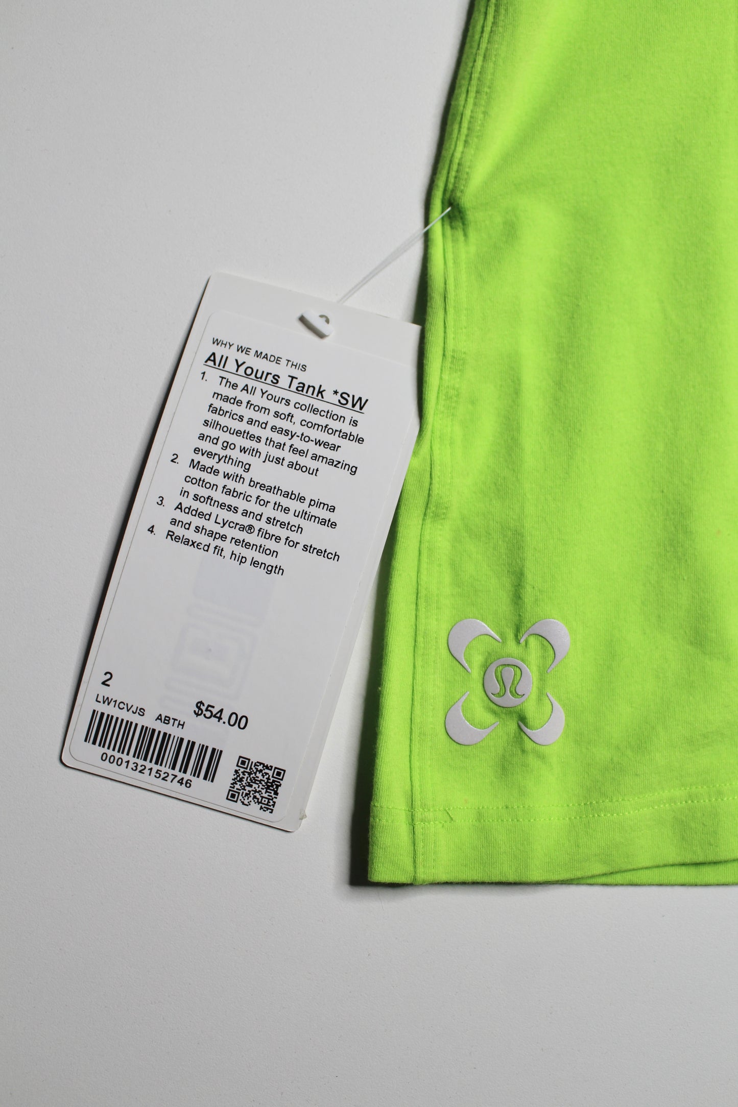 Lululemon seawheeze ‘all yours’ tank, size 2 (loose fit) fits 2/4 *new with tags (price reduced: was $40)