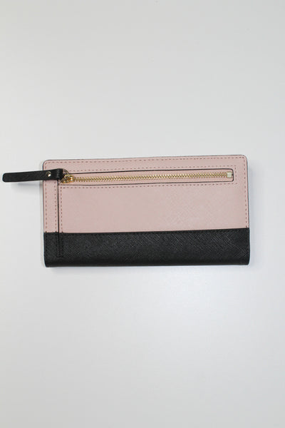 Kate Spade stacy laurel way dusty pink/black wallet *new with tags (price reduced: was $78)