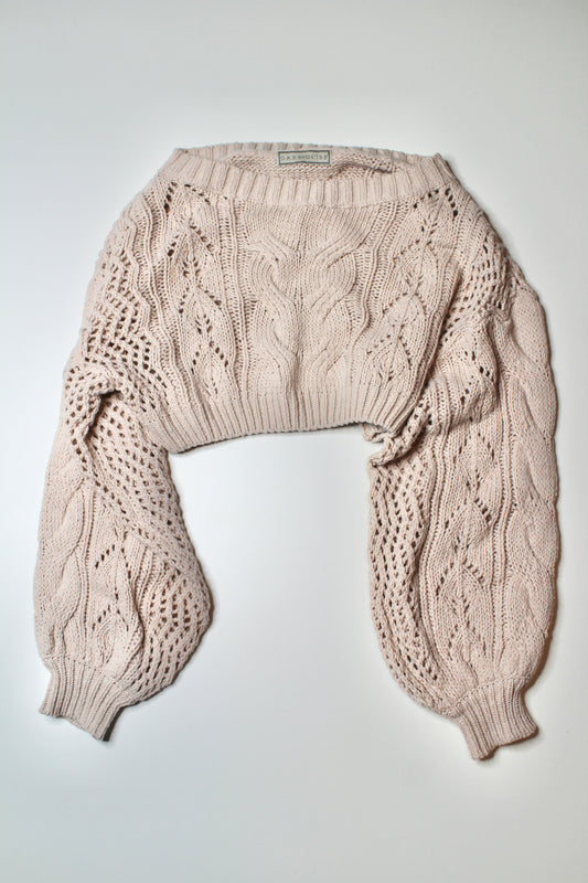 Garb & Guise chunky knit cropped sweater, size medium (price reduced: was $30)