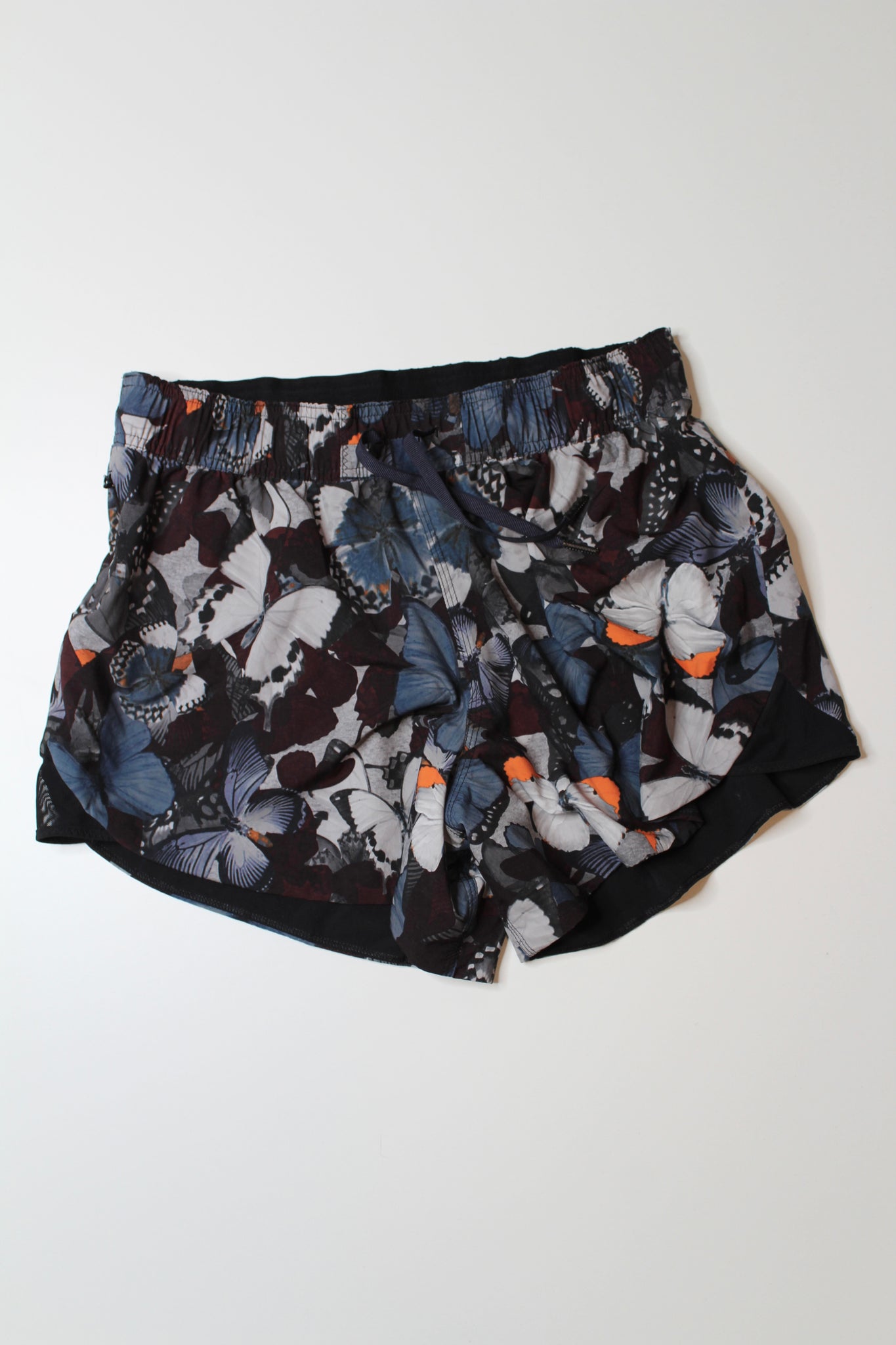 Lululemon biggie so fly pizzaz multi/black ‘go the distance’ shorts, size 10 (4”) *reversible