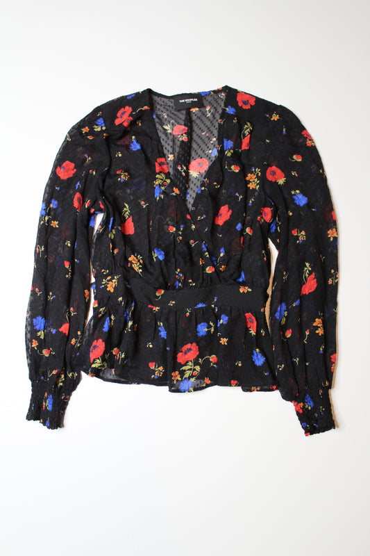 The Kooples black floral sheer blouse. No size, fits like small