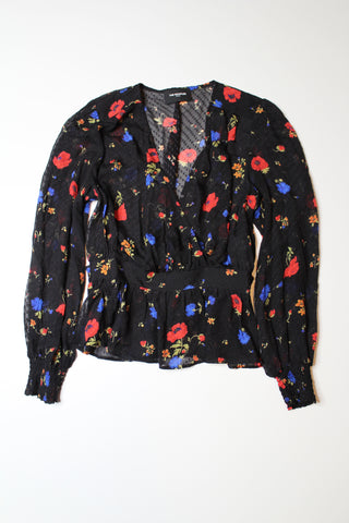 The Kooples black floral sheer blouse. No size, fits like small (price reduced: was $48)