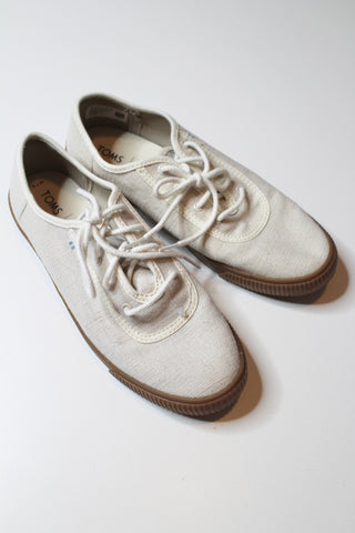 Toms cream birch heritage canvas tie up shoes, size 7.5 *new without tags (price reduced: was $30)