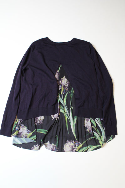 Club Monaco purple pleated sweater, size small (loose fit) (price reduced: was $30)