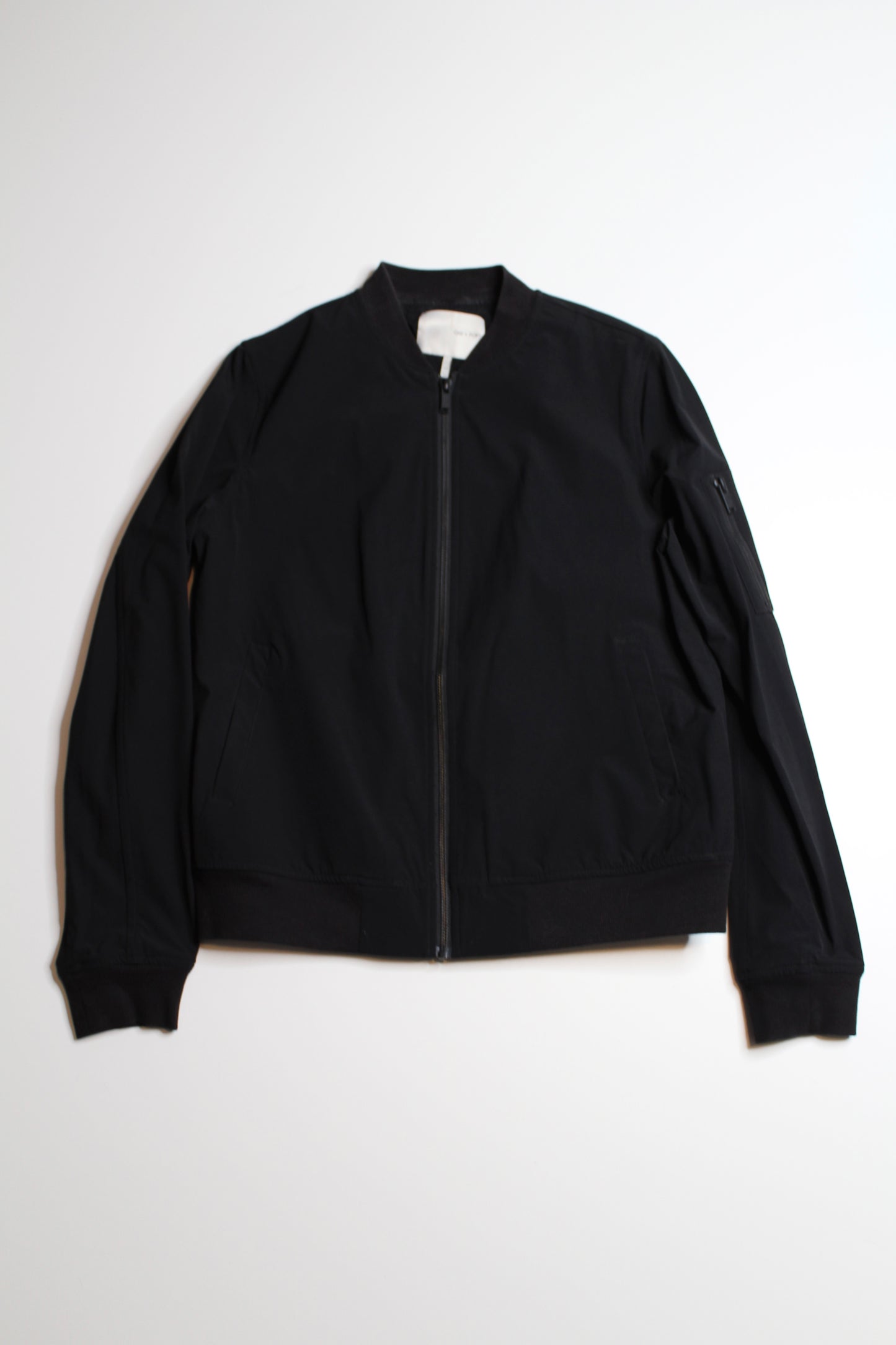 Oak + Fort black lightweight bomber jacket, size xs (loose fit) (