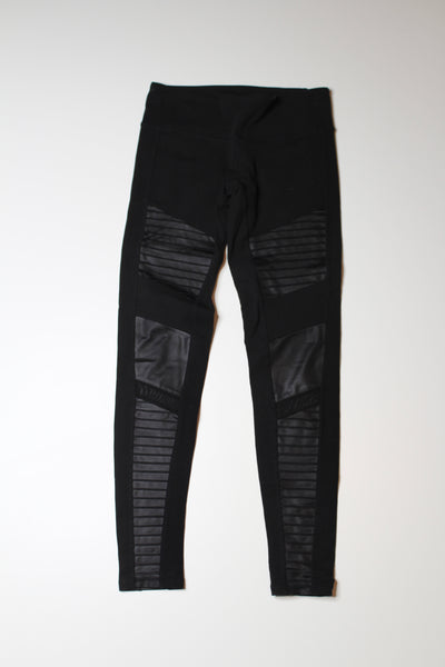 Alo Yoga black moto leggings, size small 