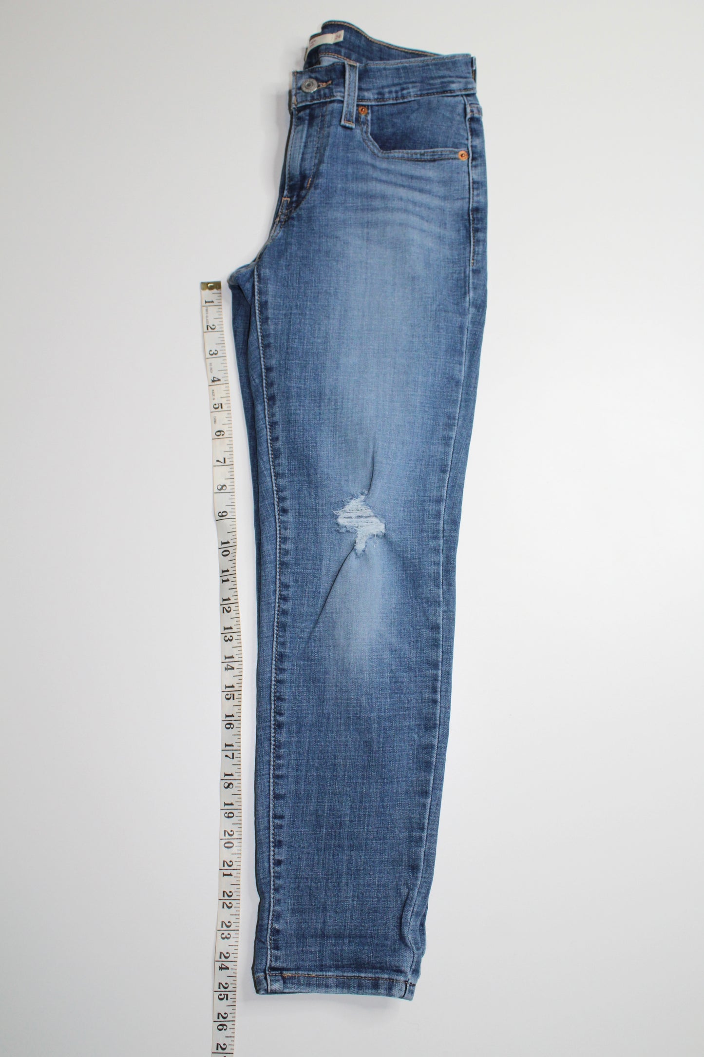 Levi’s mid rise ‘boyfriend copain’ jeans, size 24 (26”)  (price reduced: was $48)