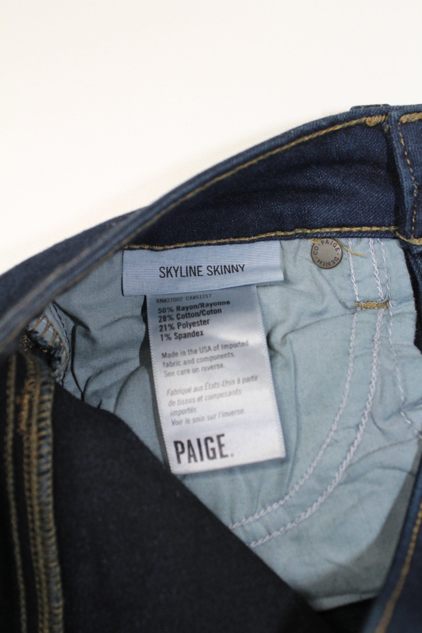 Paige skyline skinny jeans, size 24 (price reduced: was $58)