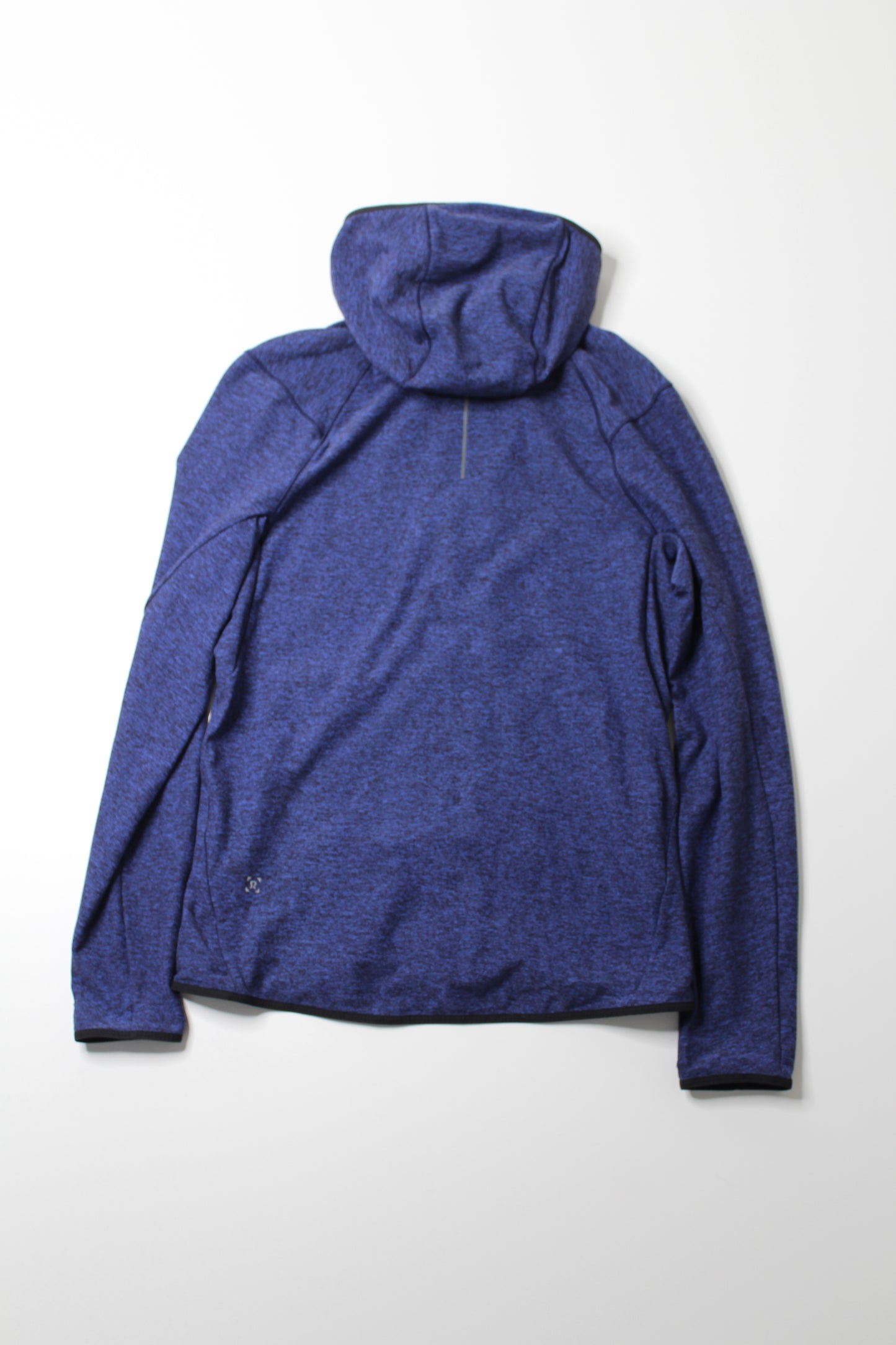 Mens lulu heathered blue/black run zip up hoodie, size medium (price reduced: was $48)