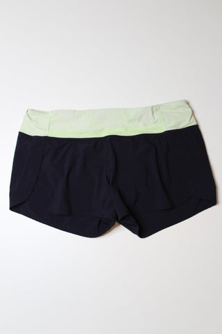 Lululemon midnight navy/neon run times shorts, size 12 (additional 50% off)