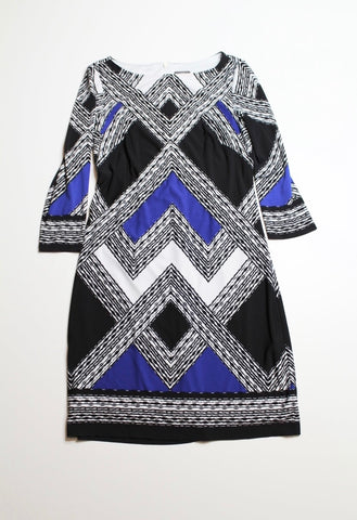 Vince Camuto blue/black geometric print shift dress, size 2 (price reduced: was $40) (additional 50% off)