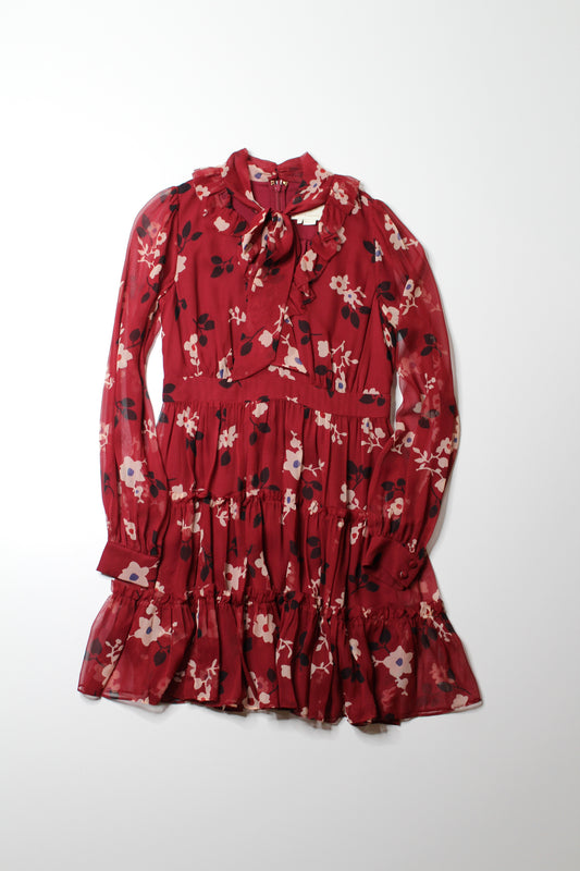 Kate Spade red chiffon floral dress, size 4 (price reduced: was $120) (additional 20% off)