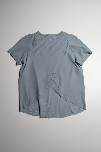 Lululemon light blue run open back short sleeve, size 4 (loose fit) (price reduced: was $30)