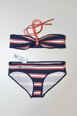 Lacoste navy/pink striped bikini, size medium *new with tags (additional 70% off)