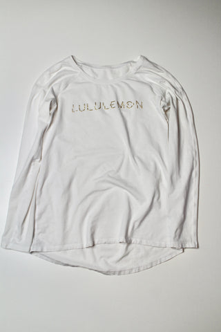 Lululemon white emerald long sleeve, size 4 (loose fit) *special edition (additional 50% off)