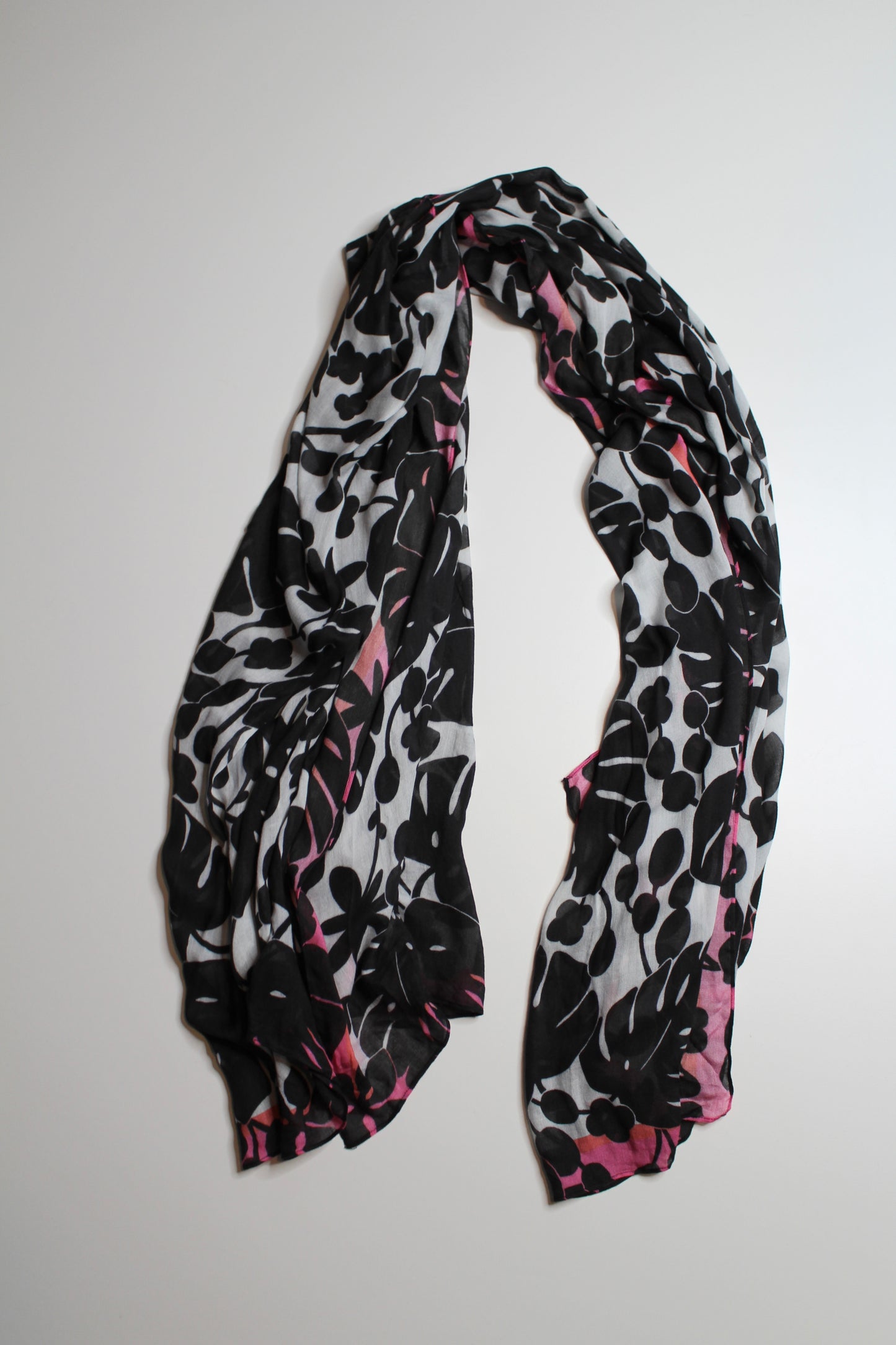 Kate Spade lightweight black/white/pink scarf/shawl (additional 50% off)