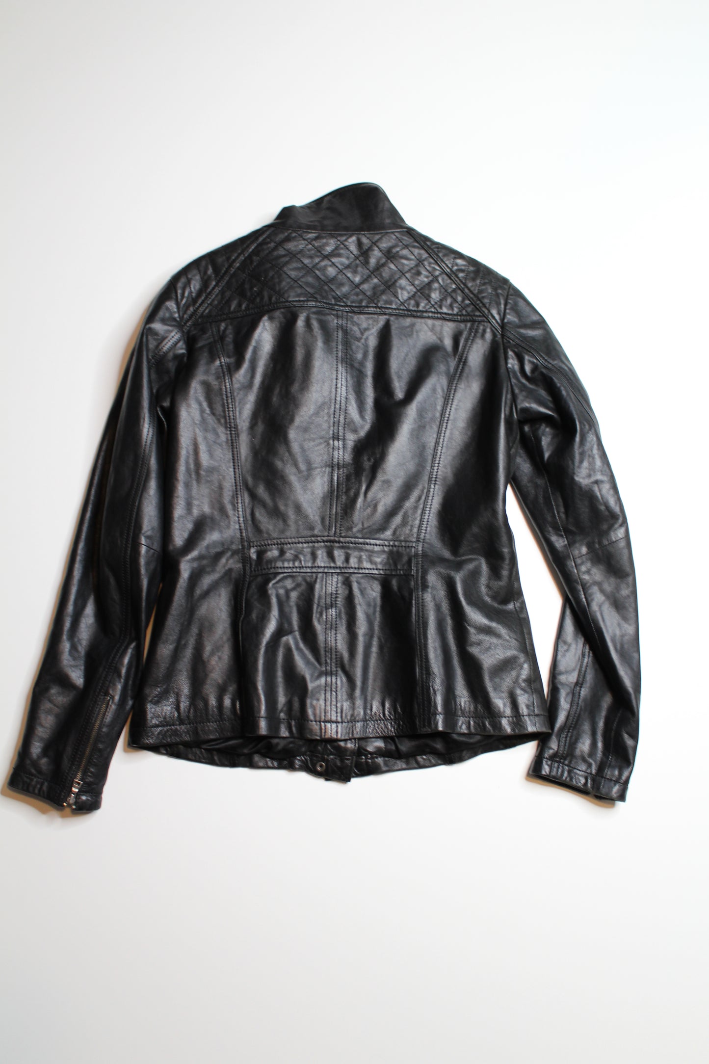 Danier black leather jacket, size xxs (fits up to small) (additional 50% off)