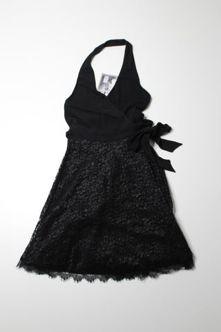 Diane Von Furstenburg black amelia lace wrap halter dress, size 4 *new with tags (additional 10% off)