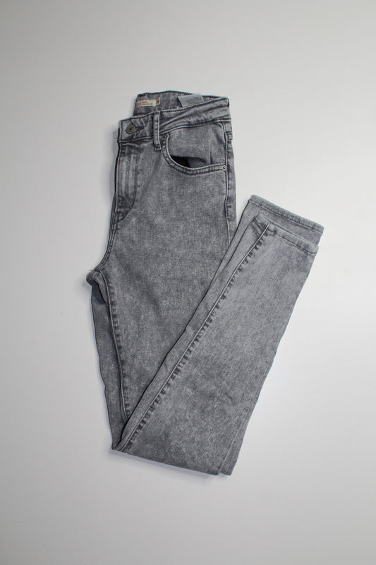 Levis grey acid wash high rise skinny jeans, size 26 (additional 50% off)