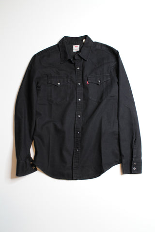 Levis black standard button up denim long sleeve, size small (loose fit) (additional 50% off)