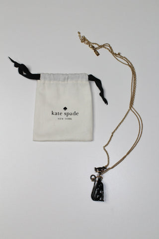 Kate Spade black cat necklace with dost bag (price reduced: was $48)