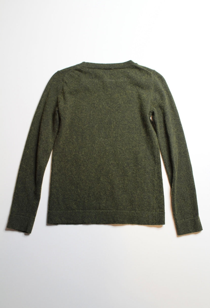 J.CREW olive relaxed fit teddie sweater, size xxs (fits xxs/xs) (price reduced: was $42) (additional 50% off)