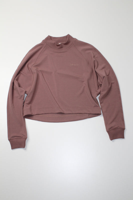 Lululemon dusty mauve mock neck long sleeve sweater, size 4 (loose fit)