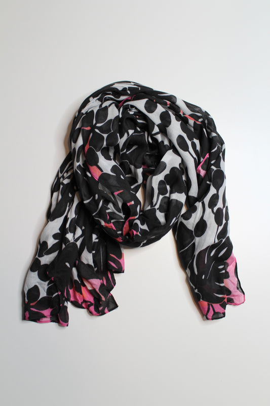 Kate Spade lightweight black/white/pink scarf/shawl (additional 50% off)