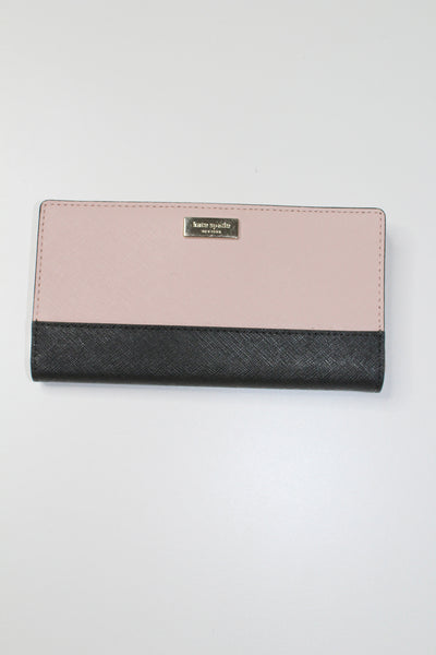 Kate Spade stacy laurel way dusty pink/black wallet *new with tags (price reduced: was $78)