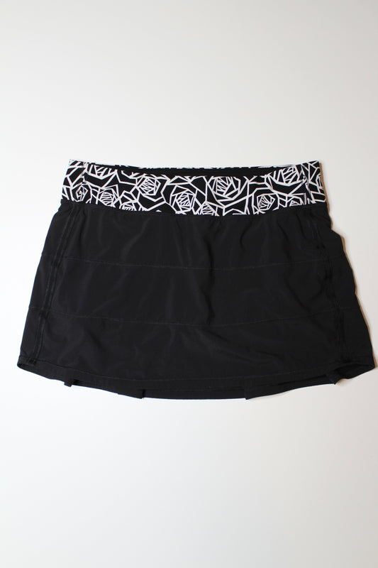 Lululemon black/posey black white pace rival skirt, size 10 *regular