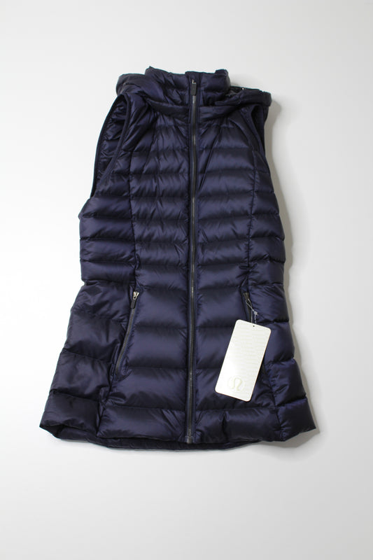 Lululemon midnight navy down for it vest, size 2 *new with tags (relaxed fit)