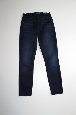 7 for all mankind mid rise ankle skinny denim, size 24 (fits 24/25) (24”)