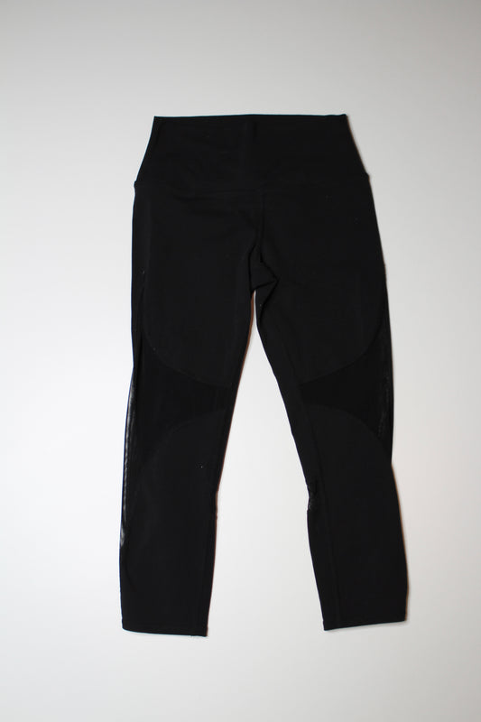 Alo Yoga black high rise mesh crop legging, size small (price reduced: was $48)