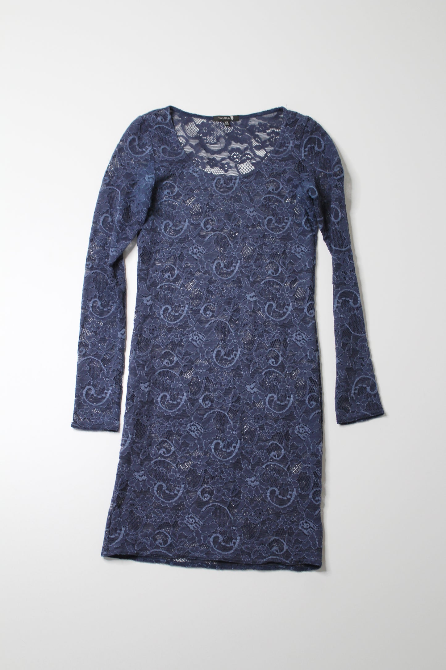 Aritzia Wilfred blue lace Clarendon bodycon dress, size xs