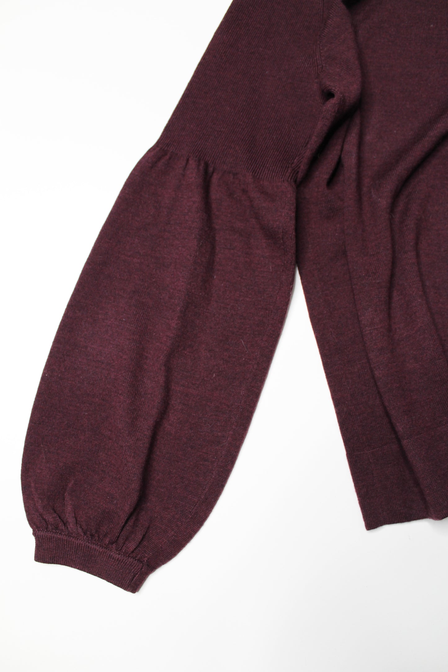 Club Monaco maroon balloon sleeve wool sweater, size small (30% off in cart)
