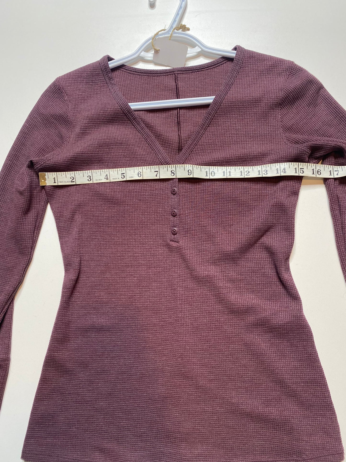 Lululemon heathered arctic plum close call henley long sleeve, size small