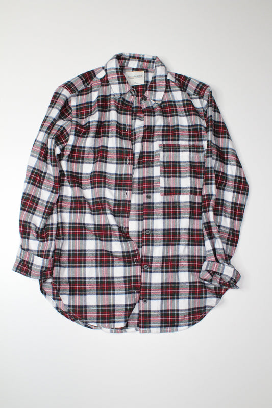 Abercrombie & Fitch plaid flannel long sleeve, size xs (loose fit) (additional 20% off)